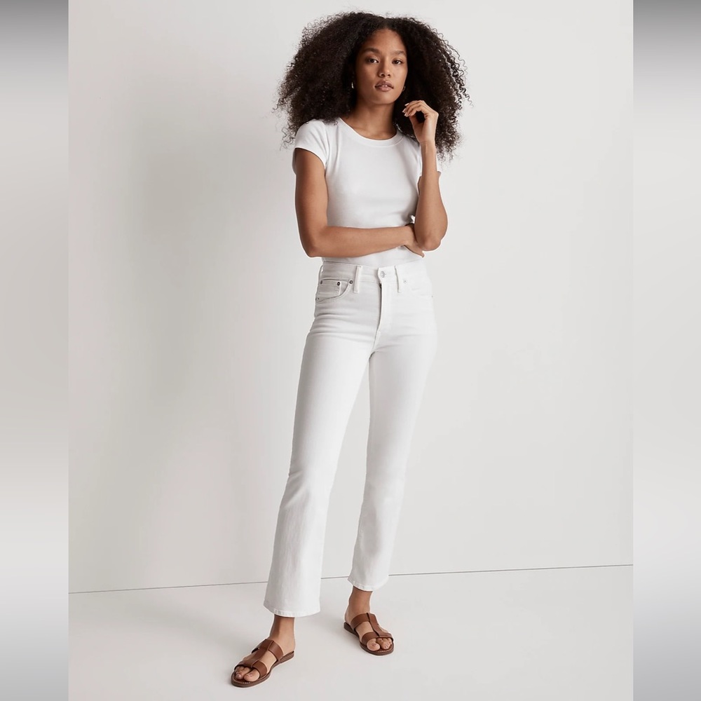 NWT Madewell Kick Out Crop Jeans - White - 25
